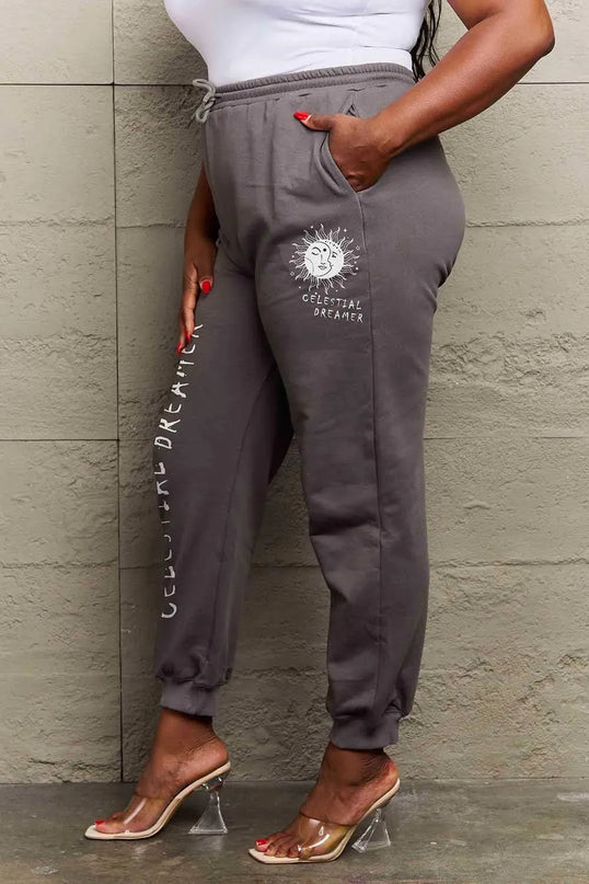 Celestial Dreamer Graphic Sweatpants by Simply Love - Full Size Casual Wear