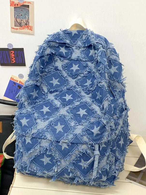 Mochila vaquera con diseño de estrellas