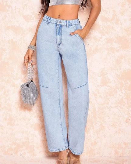 Straight Leg Jeans with Pockets - ShopEasier