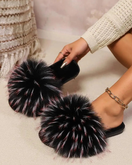 Cozy Open Toe Flat Slippers