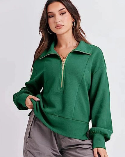 Collared Half Zip Sweatshirt for Comfort and Style