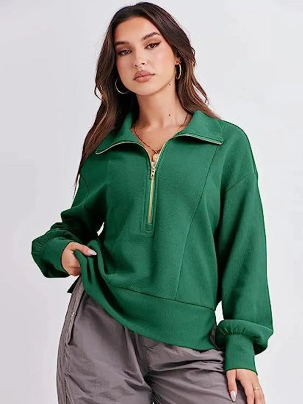 Collared Half Zip Sweatshirt for Comfort and Style