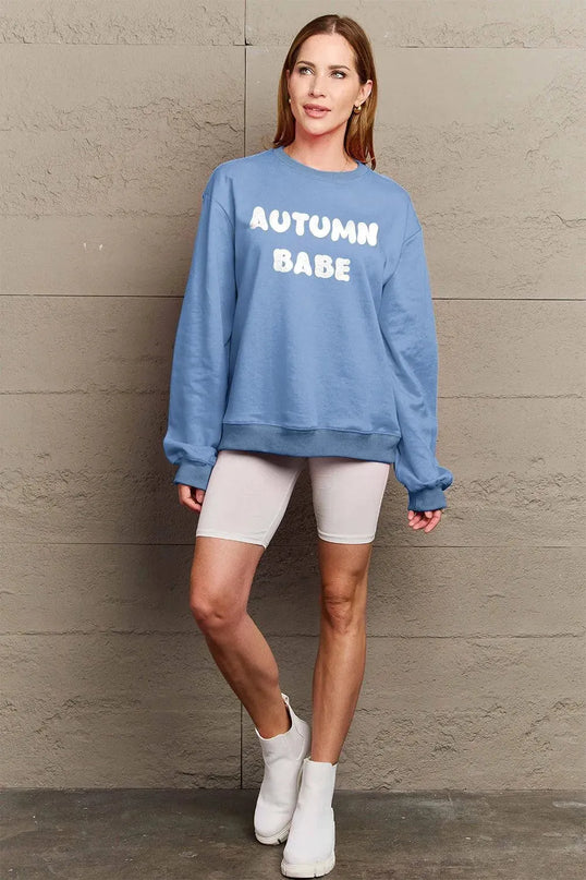 Simply Love Full Size AUTUMN BABE Graphic Sweatshirt - ShopEasier