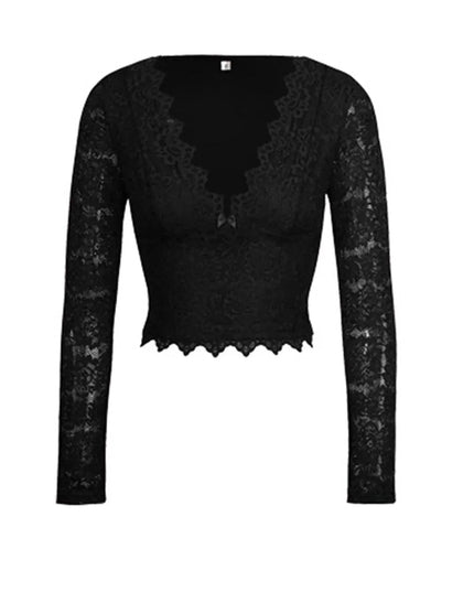 Luxe Lace V-Neck Long Sleeve Top