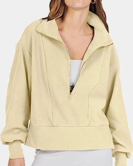 Collared Half Zip Sweatshirt for Comfort and Style