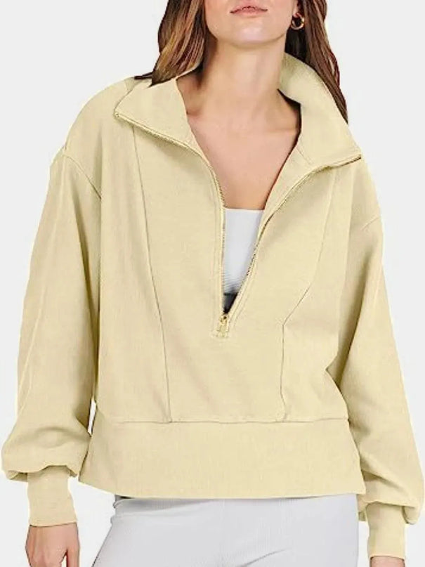 Collared Half Zip Sweatshirt for Comfort and Style