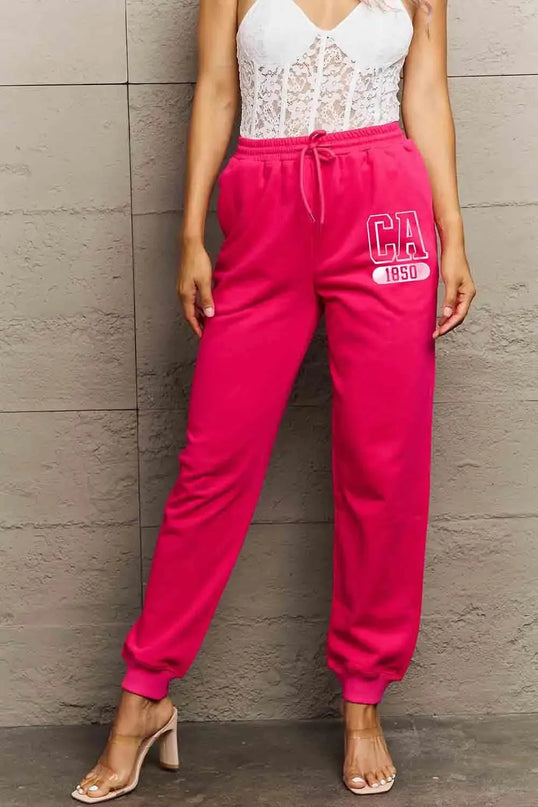 Pantalones deportivos casuales con gráficos Simply Love para máxima comodidad