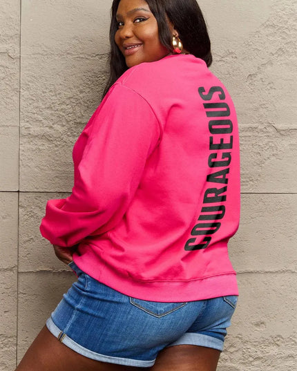 Simply Love Full Size COURAGEOUS Graphic Sweatshirt - ShopEasier