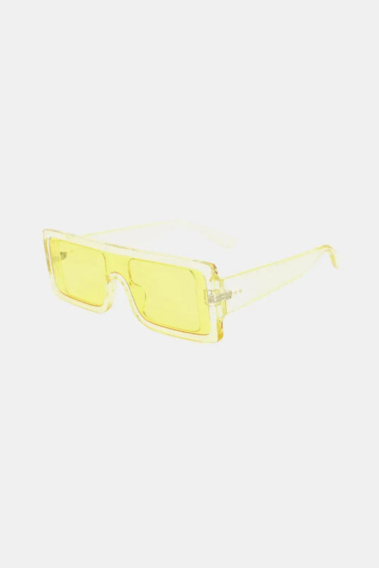 Gafas de sol rectangulares de policarbonato con protección UV400 y estuche