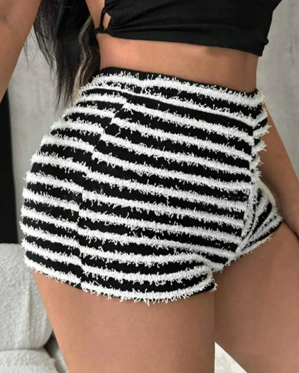 Striped High-Waisted Shorts