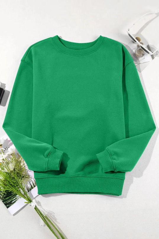 Classic Opaque Long Sleeve Crew Neck Sweatshirt