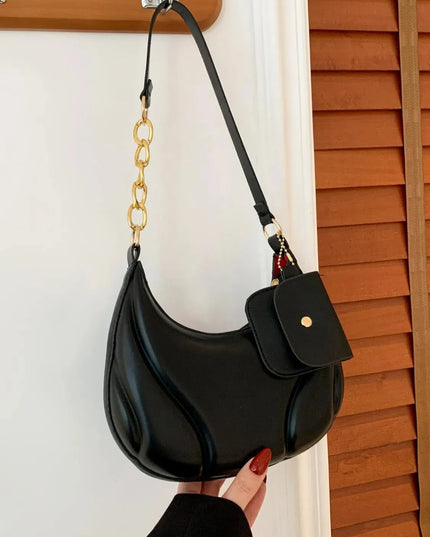 PU Leather Shoulder Bag with EarPods Bag