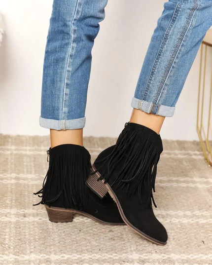 Legend Women's Fringe Cowboy Western Ankle Boots - ShopEasier