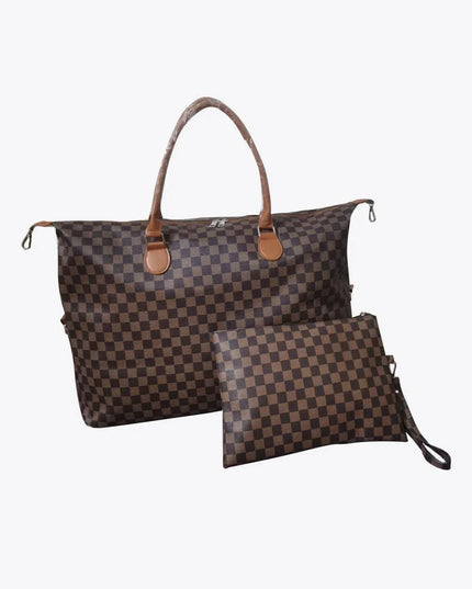 Checkered Two-Piece Bag Set