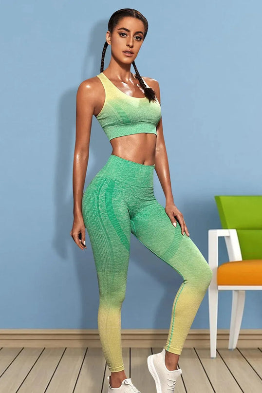 Gradient Sports Tank and Leggings Set - ShopEasier