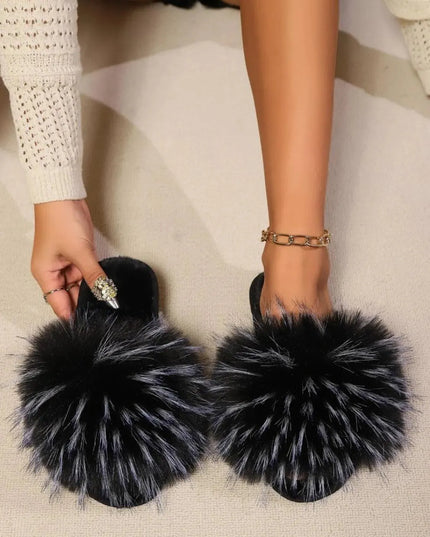 Cozy Open Toe Flat Slippers