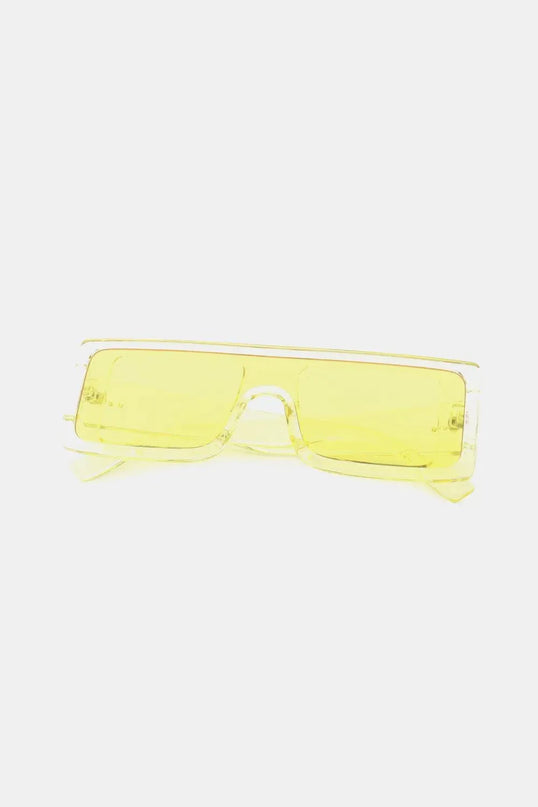 Gafas de sol rectangulares de policarbonato con protección UV400 y estuche