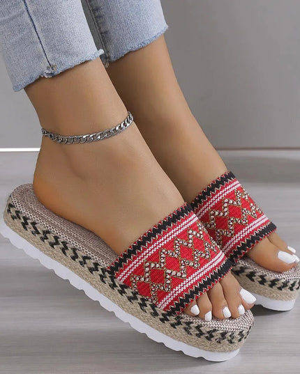 Chic Open Toe Flat Platform Sandals