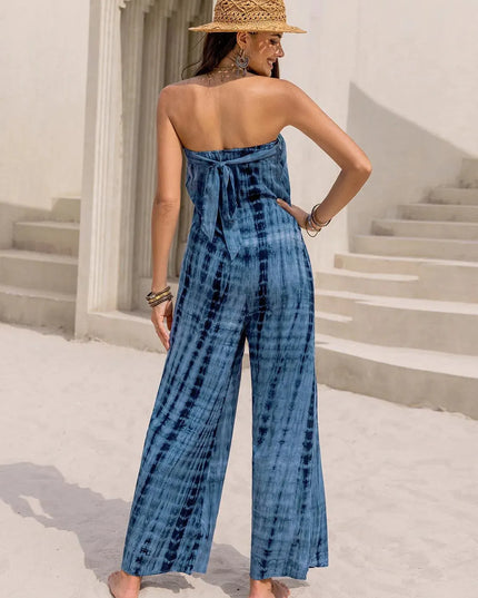 Tied Tube Wide Leg Jumpsuit - ShopEasier