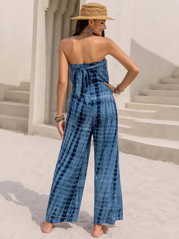 Tied Tube Wide Leg Jumpsuit - ShopEasier