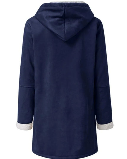 Hooded Toggle Jacket with Pockets and Long Sleeves