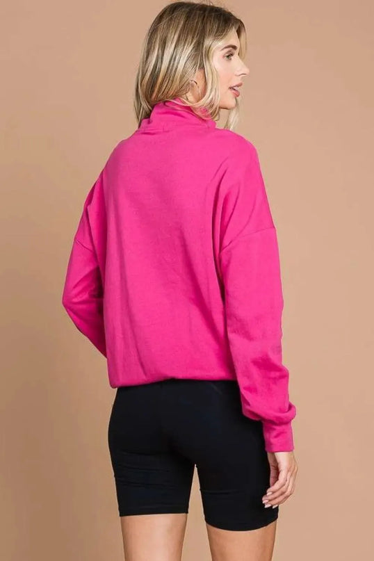 Versatile Comfort Half Zip Long Sleeve Sweatshirt