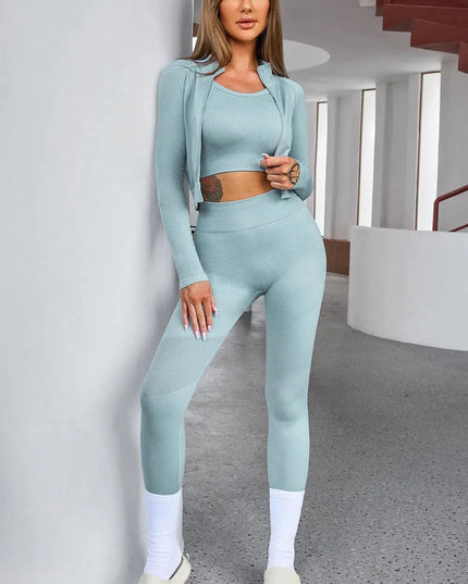 Tank Cropped Active Top and Pants Set - ShopEasier