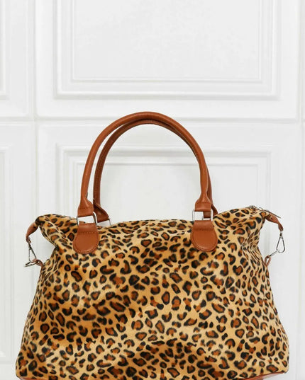 Bolso de fin de semana con estampado animal cepillado