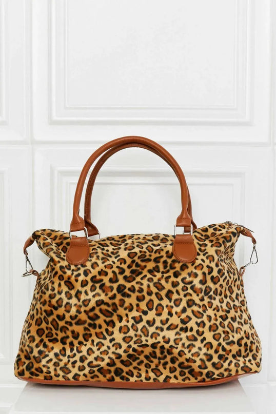 Bolso de fin de semana con estampado animal cepillado