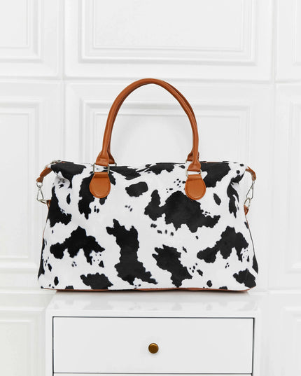 Bolso de fin de semana con estampado animal cepillado