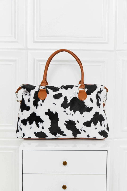 Bolso de fin de semana con estampado animal cepillado