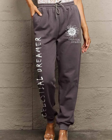 Celestial Dreamer Graphic Sweatpants by Simply Love - Full Size Casual Wear