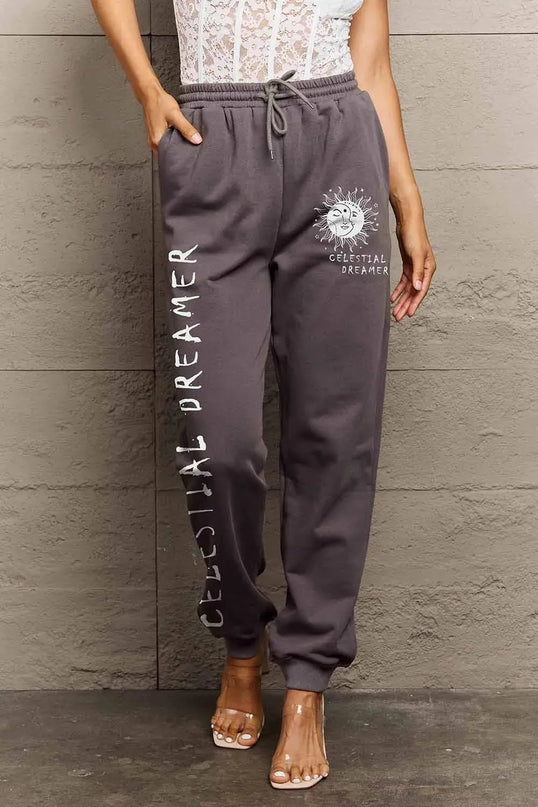 Celestial Dreamer Graphic Sweatpants by Simply Love - Full Size Casual Wear