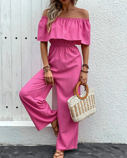 Perfee Off-Shoulder Wide Leg Jumpsuit - ShopEasier