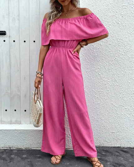 Perfee Off-Shoulder Wide Leg Jumpsuit - ShopEasier