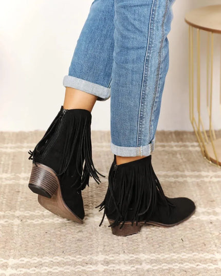 Legend Women's Fringe Cowboy Western Ankle Boots - ShopEasier