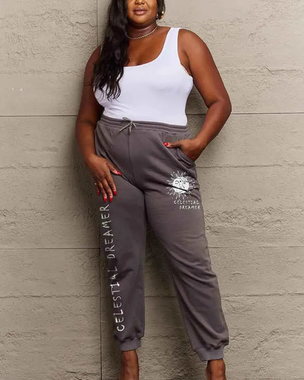 Celestial Dreamer Graphic Sweatpants by Simply Love - Full Size Casual Wear