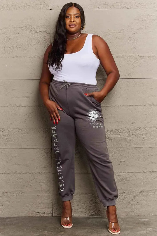 Celestial Dreamer Graphic Sweatpants by Simply Love - Full Size Casual Wear