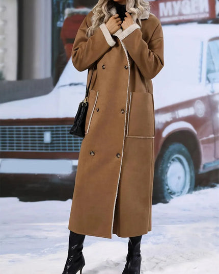 Oversized Sherpa Longline Coat with Drop Shoulders