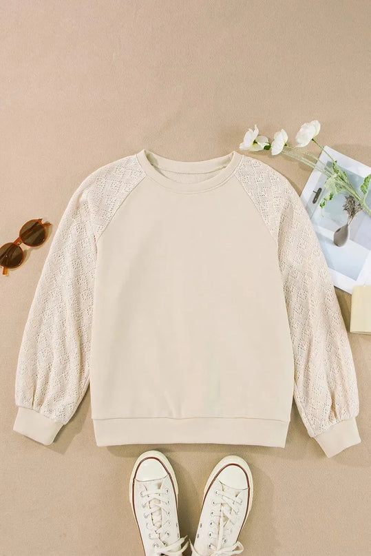 Basic Opaque Long Sleeve Crewneck Sweatshirt