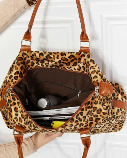 Animal Print Brushed Weekender Bag