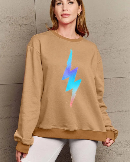 Simply Love Full Size Graphic Round Neck Sweatshirt - ShopEasier