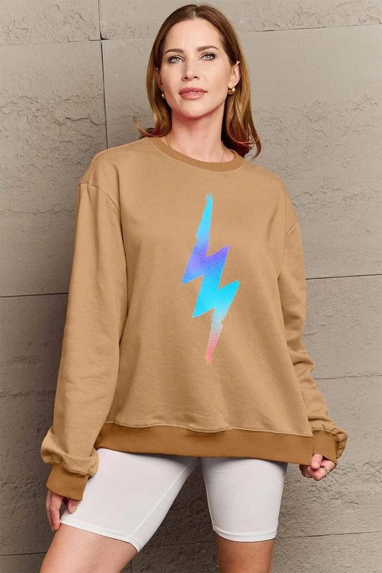 Simply Love Full Size Graphic Round Neck Sweatshirt - ShopEasier