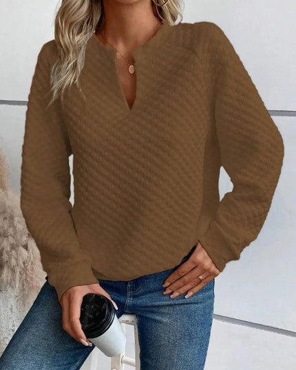 Notched Sleeve Basic Sweatshirt