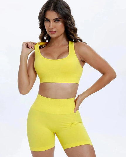 Scoop Neck Wide Strap Top and Shorts Active Set - ShopEasier