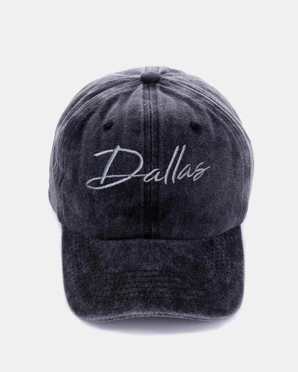 Zenana Washed DALLAS Embroidered Baseball Cap - ShopEasier