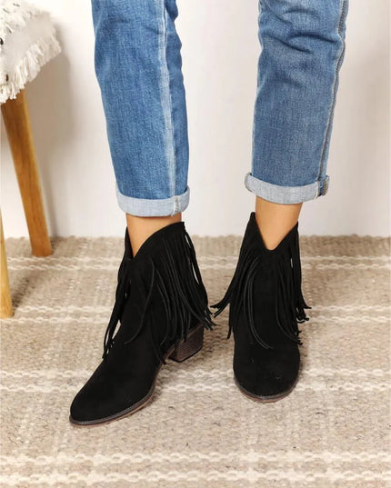 Legend Women's Fringe Cowboy Western Ankle Boots - ShopEasier