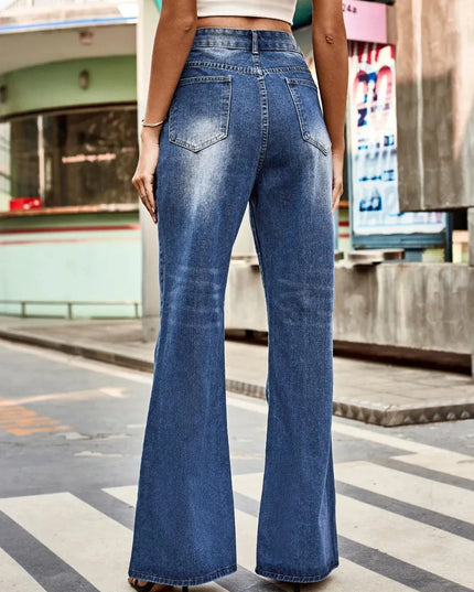 High Rise Bootcut Jeans with Pockets - ShopEasier