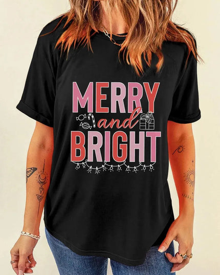 Camiseta de manga corta y cuello redondo Festive Cheer