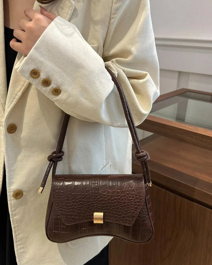 PU Leather Texture Crossbody Bag